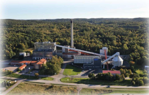 Vue d'ensemble de l'usine de cogénération à Mölndal